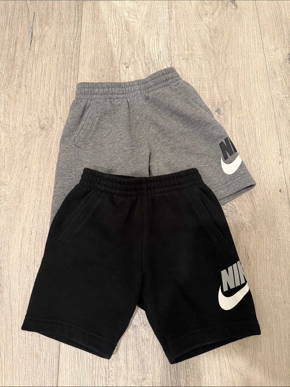 Nike Short Set Black and Gray Logo Fleece with Pockets